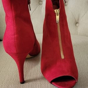 Open toe booties heels